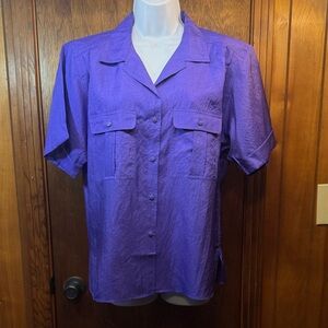 Elegant Purple Women's‎ Button Down Shirt Size 16